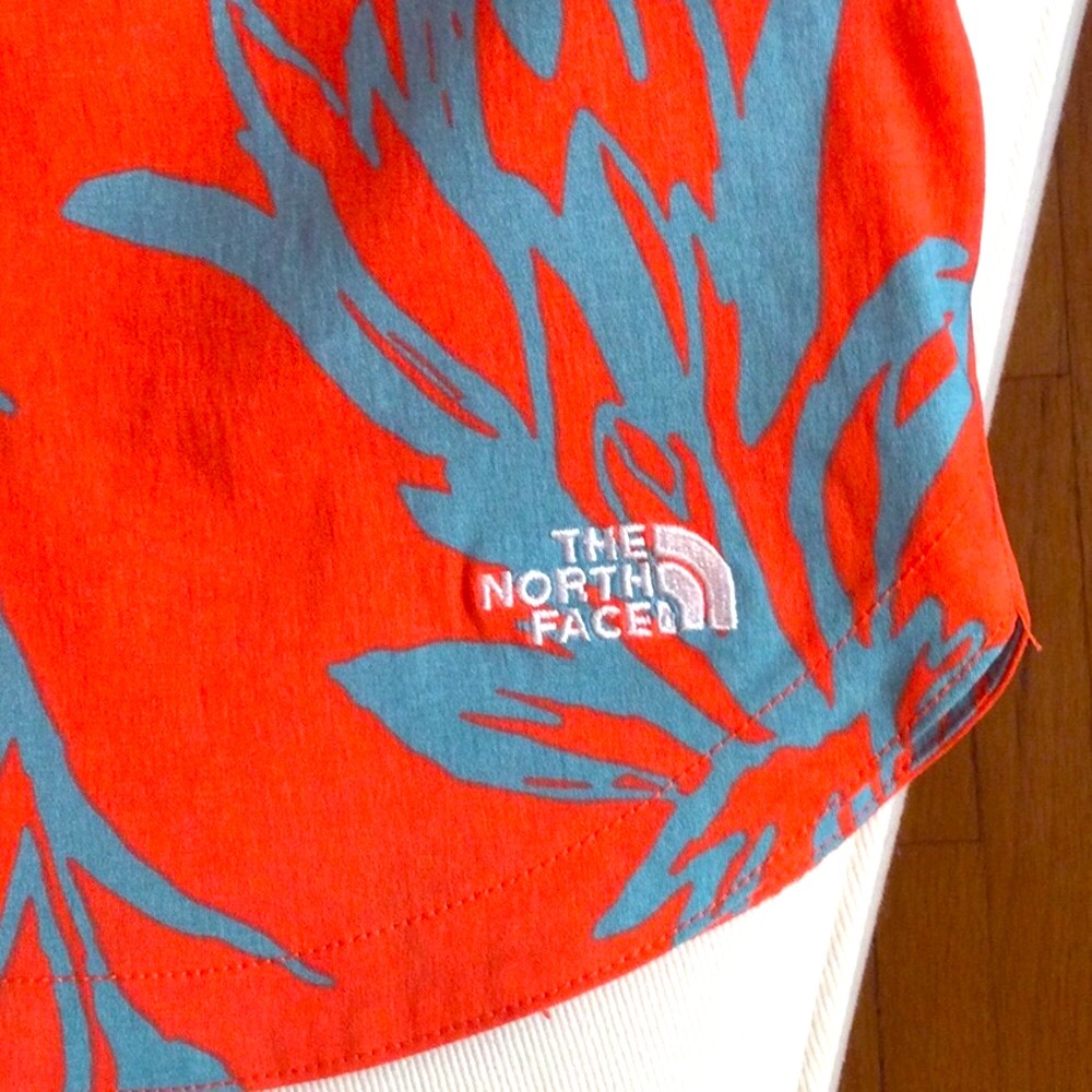The North Face Women's Coral & Light Blue Printed Board Shorts - Picture 2 of 8